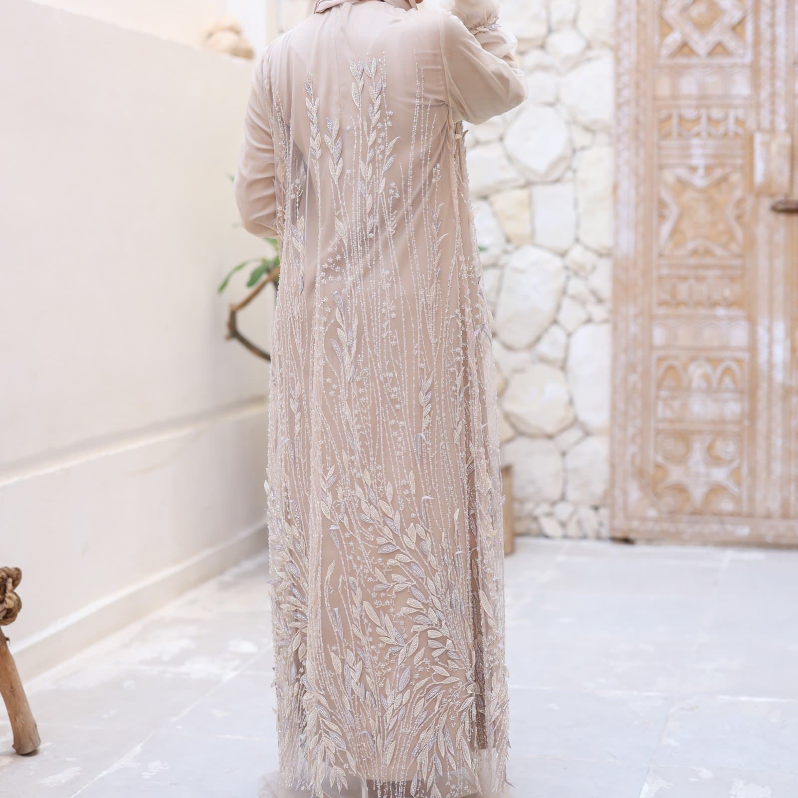 Dazzling Sand Abaya 4