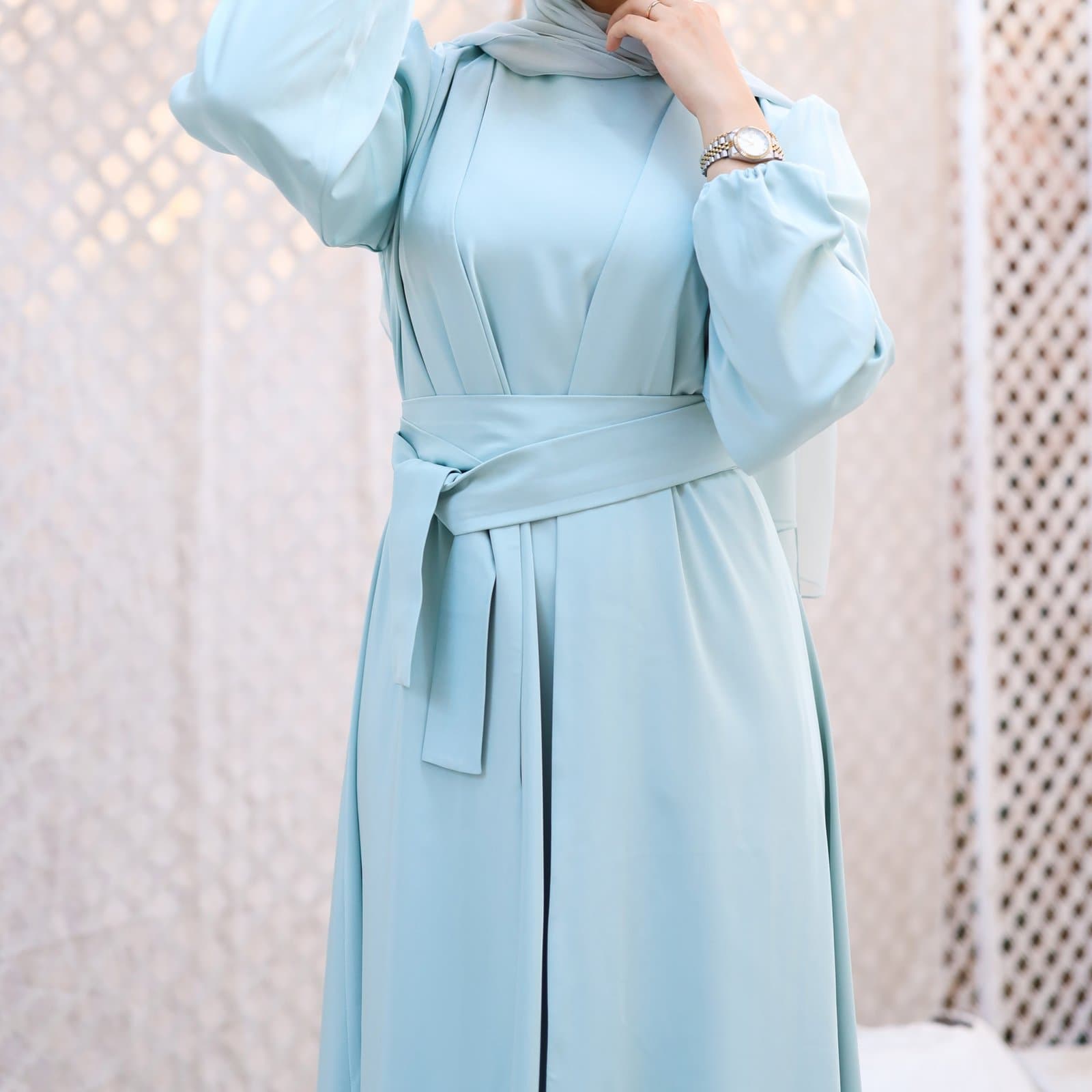 Satin Sea Abaya 4