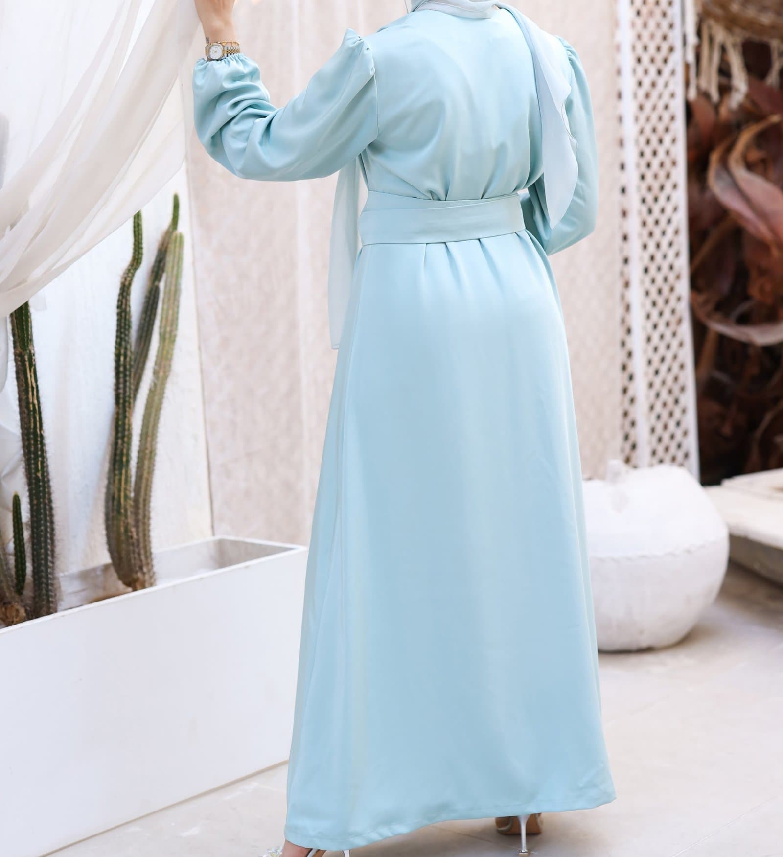 Satin Sea Abaya 5