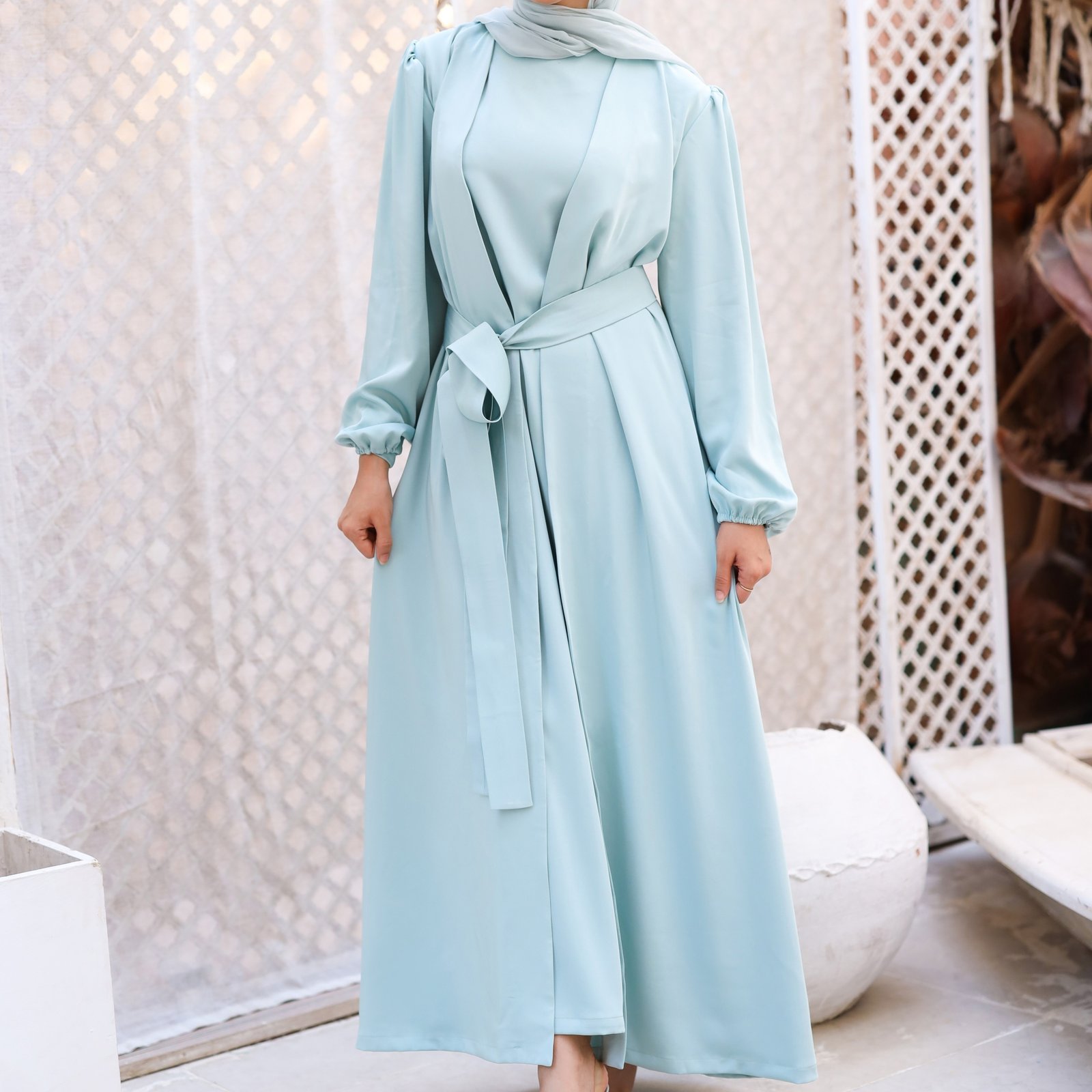 Satin Sea Abaya