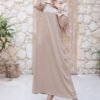 beige satin dress